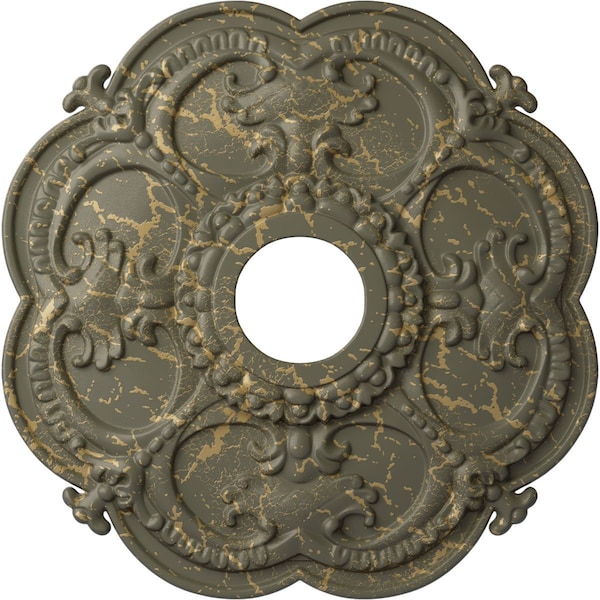 Ekena Millwork Rotherham Ceiling Medallion (Canopies up to 3 1/2"), 18"OD x 3 1/2"ID x 1 1/2"P, Witch Hazel Crackle CM17ROWHC - main